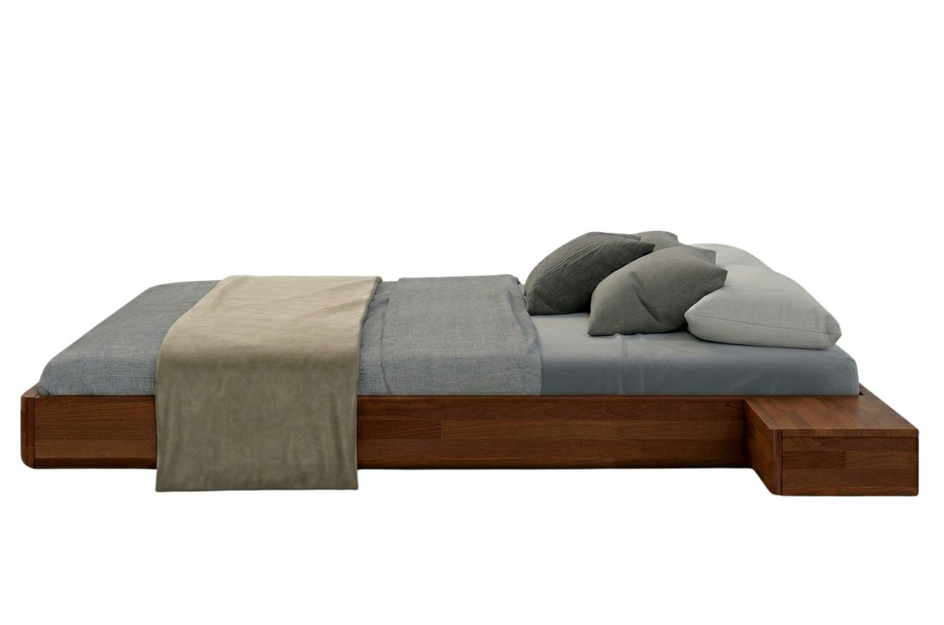 Schwebebett aus Buchenholz Visby LENA FLAT – mit oder ohne Nachttische