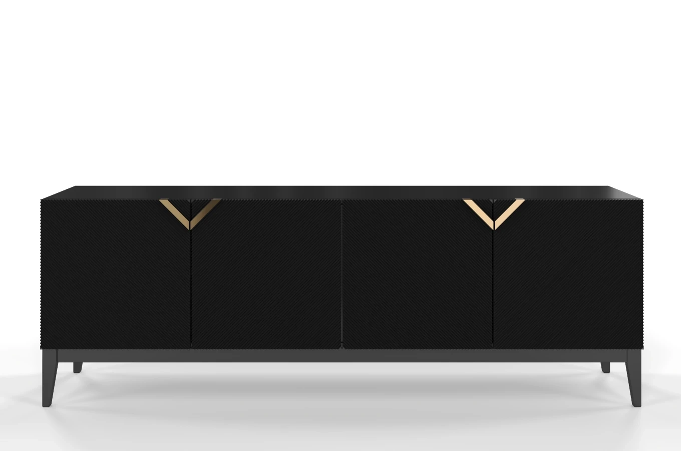 Holzkommode Visby Demi Long / 201,5 Cm / Schwarz