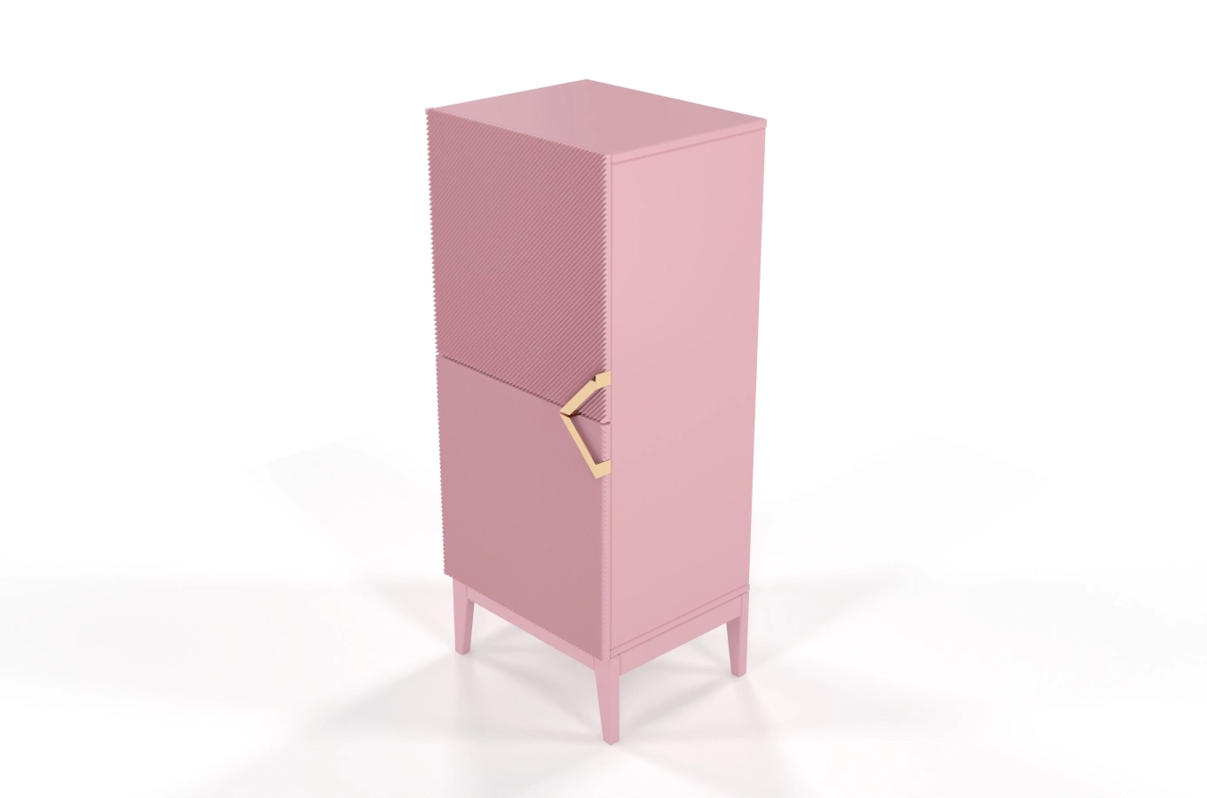 Holzkommode Visby Demi High 2D / 50,5 Cm / Puderrosa
