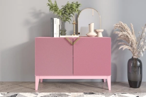 Holzkommode Visby Demi Long 2D / 100,5 Cm / Puderrosa