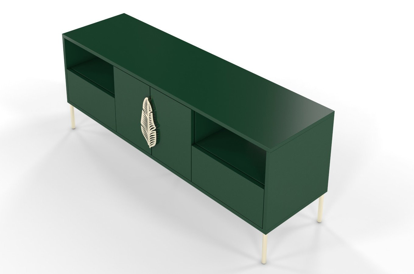 Skandica Merlin Tv-Schrank Mit Goldenen Details / 138 Cm / Grün