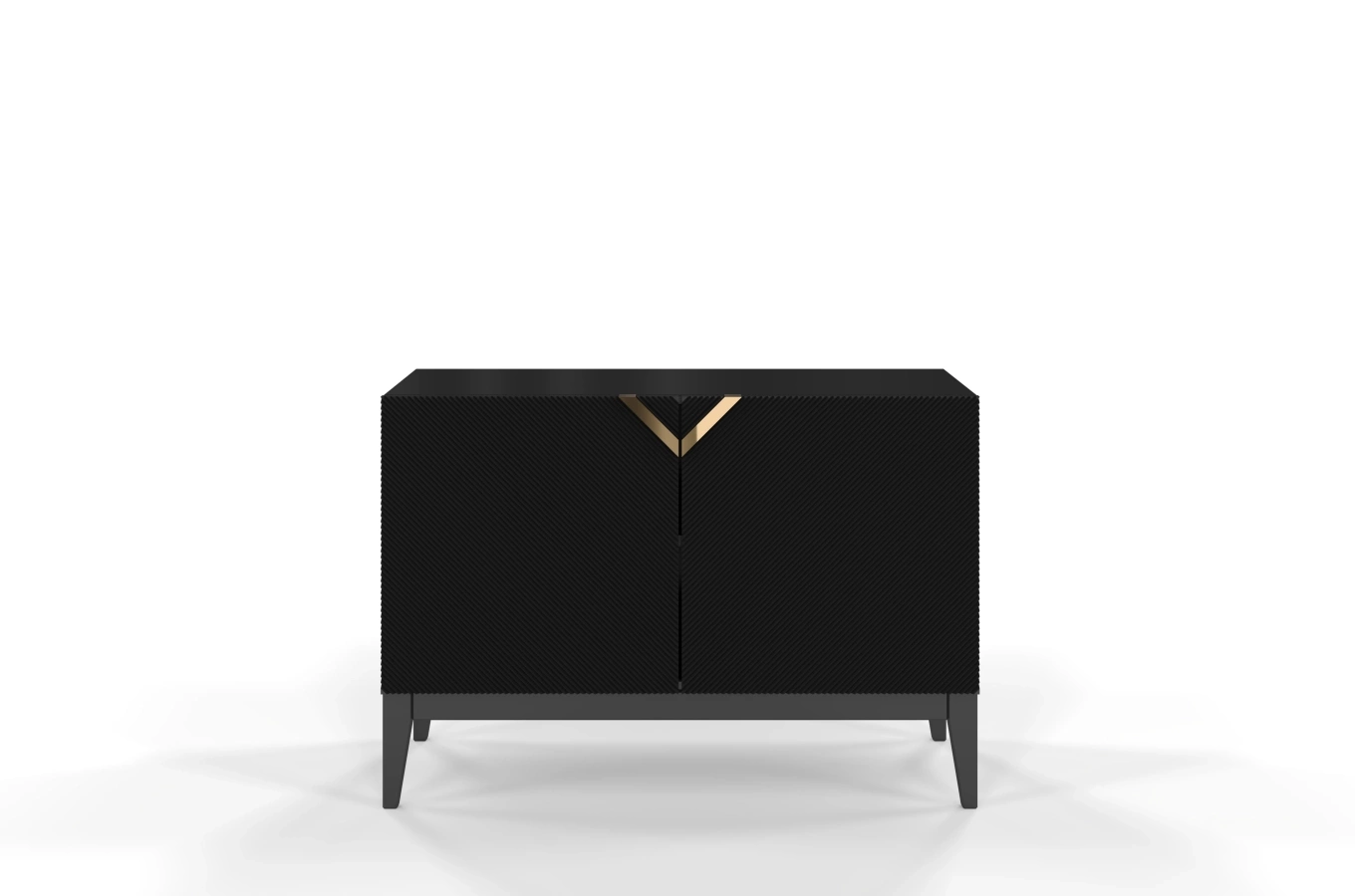Holzkommode Visby Demi Long 2D / 100,5 Cm / Schwarz